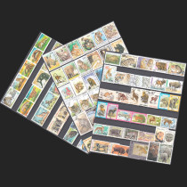 100 different non-duplicated foreign wildlife thematic stamp collections full of 100 stamps