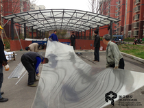 Project example PC sunny board transparent honeycomb hollow board Zhenjiang underground garage entrance project