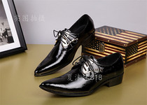 Japanese and Korean version of the new trend fashion youth mens shoes daily hair stylist leisurely single shoes pointed lace-up genuine leather shoes