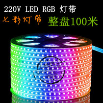 220VLED RGB light with 5050 colorful remote control color 220V outdoor waterproof soft light with dark slot ceiling
