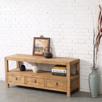 Chinese side cabinet antique TV cabinet short cabinet retro furniture New Chinese cabinet solid wood locker log pine wood