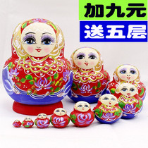 Matryoshka imported 10-layer childrens toys 10-layer basswood formaldehyde-free matte handicrafts 15