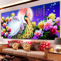 Full Diamond painting new diamond embroidery flower blossom rich peacock peony figure sticker cross stitch embroidery living room masonry show