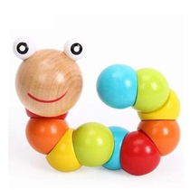 Variety twist worm 1-2 years old childrens educational wooden toys 9-10 months baby exercise finger flexibility and coordination