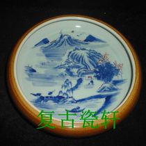 Cultural Revolution Factory Goods Porcelain Single Color Glazed Purple Gold Sauce Glaze Inner Hand Painted Green Flower Glazed Red Landscape Pen Wash Water Shallow Water Wash