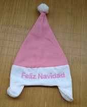 Christmas Supplies high-end ultra soft ravelvet cloth embroidered baby Christmas hat baby Christmas hat (0-2 years old)