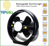 Summer hot sale USB outdoor charging fan chandelier LED lithium battery fishing field light camping tent light