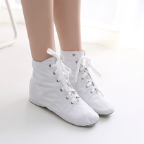High-top adult childrens canvas jazz boots soft-soled dance shoes new practice shoes womens modern dance shoes ballet performance