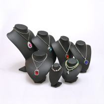 Black leather necklace rack Model jewelry rack Portrait neck mold jewelry rack Pendant necklace jewelry display props
