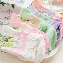 Special Price Spring Summer Fashion Women Socks Round Point Pine Stomp Bamboo Fiber Socks Slim Cotton Socks Midcylinder Socks