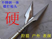 Stainless steel one-piece calcined gun head performance gun head Red tassel gun head outdoor hunting