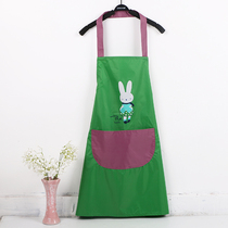 Couples cute kitchen adult sleeveless apron anti-oil smoke waterproof PVC large waist cleaning cover can be printed