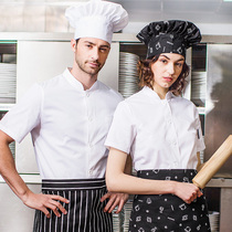 Chef overalls Summer short-sleeved breathable mens and womens hotel back kitchen long-sleeved white Western restaurant chef clothes