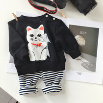 Baby and childrens coat mens and womens baby sweater spring coat toddlers round neck sweater pullback (shingshen Pat)