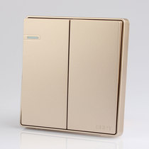 CHINT wall switch socket 86 type NEW2C champagne gold large panel two open single control 16A with steel frame