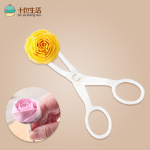  Korean flower mounting scissors 304 stainless steel flower mounting nails Flower mounting bracket Fondant flower holder flower clip cream flower transfer tool