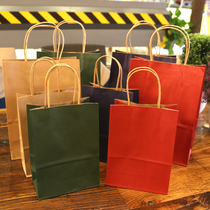 Fashion tote bag solid color Kraft paper bag green packaging bag gift bag gift bag