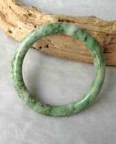 Dushan jade bracelet natural jade round 57 inner diameter Nanyang Jade fresh green white Nanyang Dushan jade bracelet