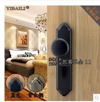 New black door lock Simple American indoor door handle European antique copper black bedroom wooden door handle lock