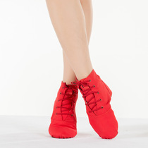 Canvas breathable large size mens low-top jazz boots Indoor womens folk dance shoes Childrens low-heel ballet