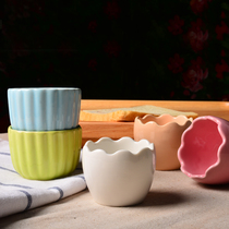 Add a little music creative ceramic Souffle baking bowl Baking cake cup Jelly pudding bowl Yogurt bowl Multi-color optional