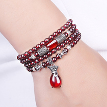 Bao Lam natural wine red garnet bracelet womens multi-circle multi-layer crystal handstring girlfriends this years gift