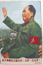 Cultural Revolution Propaganda Painting Mao Chairwoman Embroidered Figure Painting Tabloid Embroidered Embroideries to review the revolutionary army for the fifth time