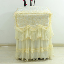 Handmade lace fabric washing machine full cover refrigerator dust cover Auchan embroidery yellow lace household cover custom
