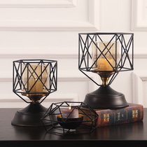 Nordic Iron Art Candle Holder Pendulum minimalist light and luxurious geometric Home Decorative Pint Café Dining Room Table Romantic Candle Candle Holder