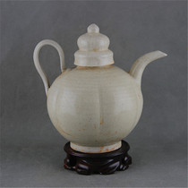 Song Xianghu kiln white glaze teapot hip high-end antique porcelain retro decorative ornaments collection antiques