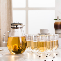 Teraz modern classy heat-resistant glass explosion-proof kettle cold water bottle cold water cup set water Ware household