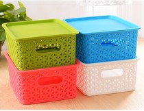  Plastic drawer type covered clothes storage box Childrens toy book finishing box storage hollow rattan basket