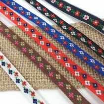 1cm wide color ethnic style embroidery webbing Pastoral flower decorative belt accessories clothing jewelry accessories lace
