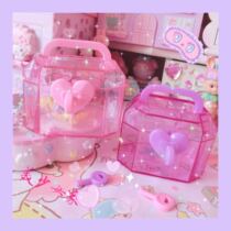 Laomeijias peach heart pink Japanese cute girly background decoration desktop storage box is cost-effective