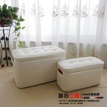 Solid wood shoe stool Shoe stool Clothing shoe shop sofa stool Fitting room door stool Storage stool storage stool Shoe cabinet