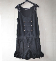 Foreign trade day single childrens clothing girls in the big childrens jumpsuit jumpsuit lace short pants summer Model 125-140 wear