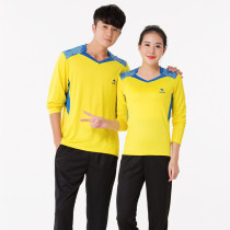 Autumn and winter long sleeve badminton sportswear couples suit men and women quick-dry breathable tennis competition team uniforms purchase customization