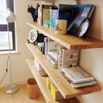 Simple modern Nordic style White oak bookshelf board a shape partition shelf