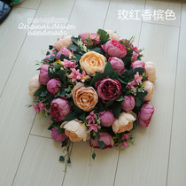 European simulation round table Flower table Fake flower table Conference hotel front desk lobby living room flower hotel turntable