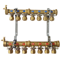 UK Sunwell brass floor heating manifold Geothermal double valve diverter (manual right inlet)