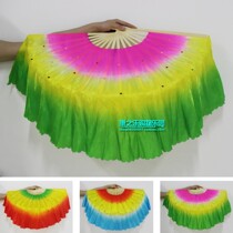 1-foot-2 double-sided simulation silk dance fan Three-color gradient sea school Yangge fan dance fan super good fan bone
