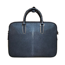 New pearl fish leather briefcase mens kits genuine leather handbag business italics cross computer cross-computer cross