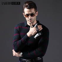 Labov 2021 fall new middle aged wool long sleeve T-shirt for mens business casual big code turned goat sweater