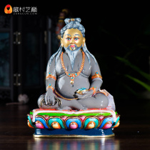 (Tibetan village) Tibetan Buddhism Nepal imports 5 inch pure copper full-time gold color painted Tang Dongjpo Buddha statue