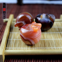 Large clearance Fuxin natural agate small Apple car hanging eye DIY accessories decorative carved beads sweater chain