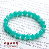 Natural Basil Old Mine Sky River Stone Bracelet Sky River Stone Womens Handstring Blue Green Crystal