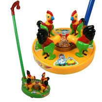 Large Jan Single Rod Push Toy 12 Month Baby 12 Year Old Petty Rooster Peck Peck Rice Eating Rice Puzzle Walker Ground Stall