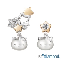 Hello Kitty Blazing Starry Sky Series 18K Gold Diamond Earrings