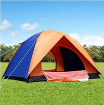 Tent outdoor 3-4 people double-layer double camping sunscreen tent Multi-person camping rainproof tent