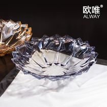 Eurostyle Glass Fruit Pan Living Room Creative Candy Snacks Modern Minima Large number of tea table glass fruit pans thickened